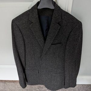 Men's J.Crew blazer sportcoat gray charcoal herringbone 38R wool